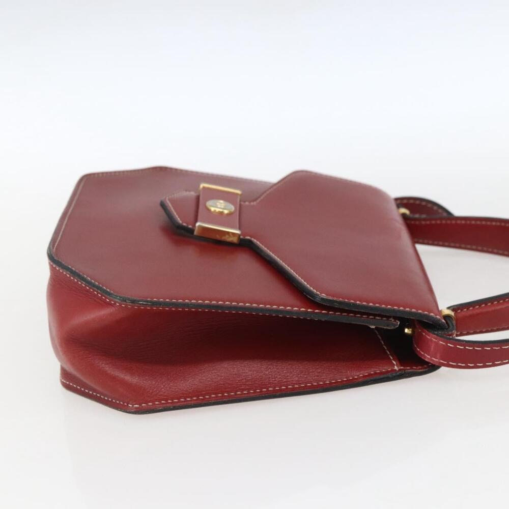 Christian Dior Hand Bag Leather 2way Red Gold Auth 159290 - Picture 4 of 16